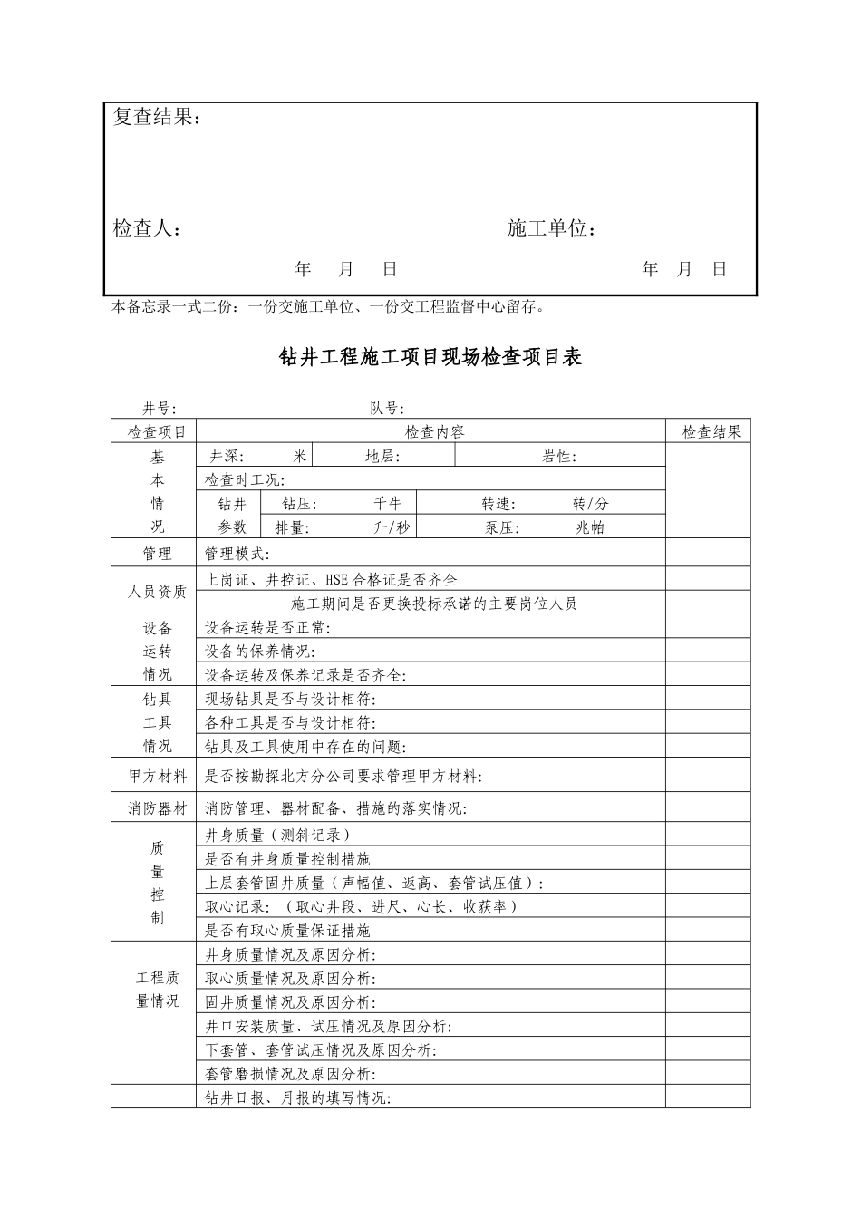 工程监督中心巡查检查记录表_第2页