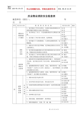 消防安全检查表