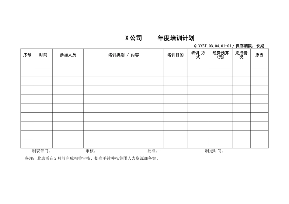 企业员工培训专用表格汇总_第1页