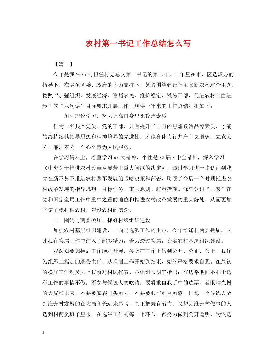 农村第一书记工作总结怎么写_第1页