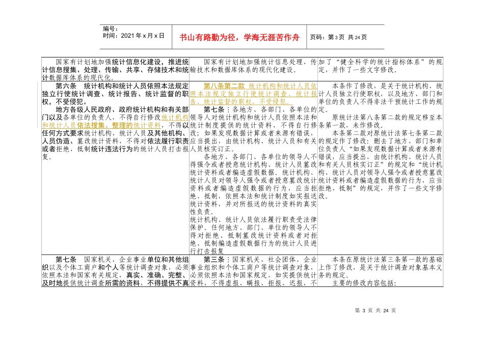 统计法修订前后对照表_第3页