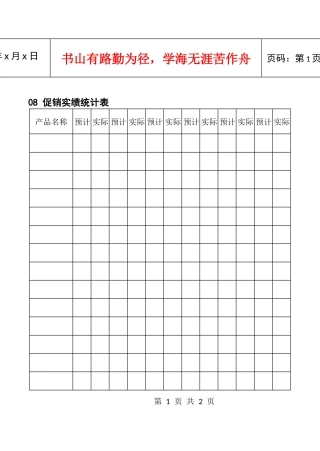 2022促销实绩统计表