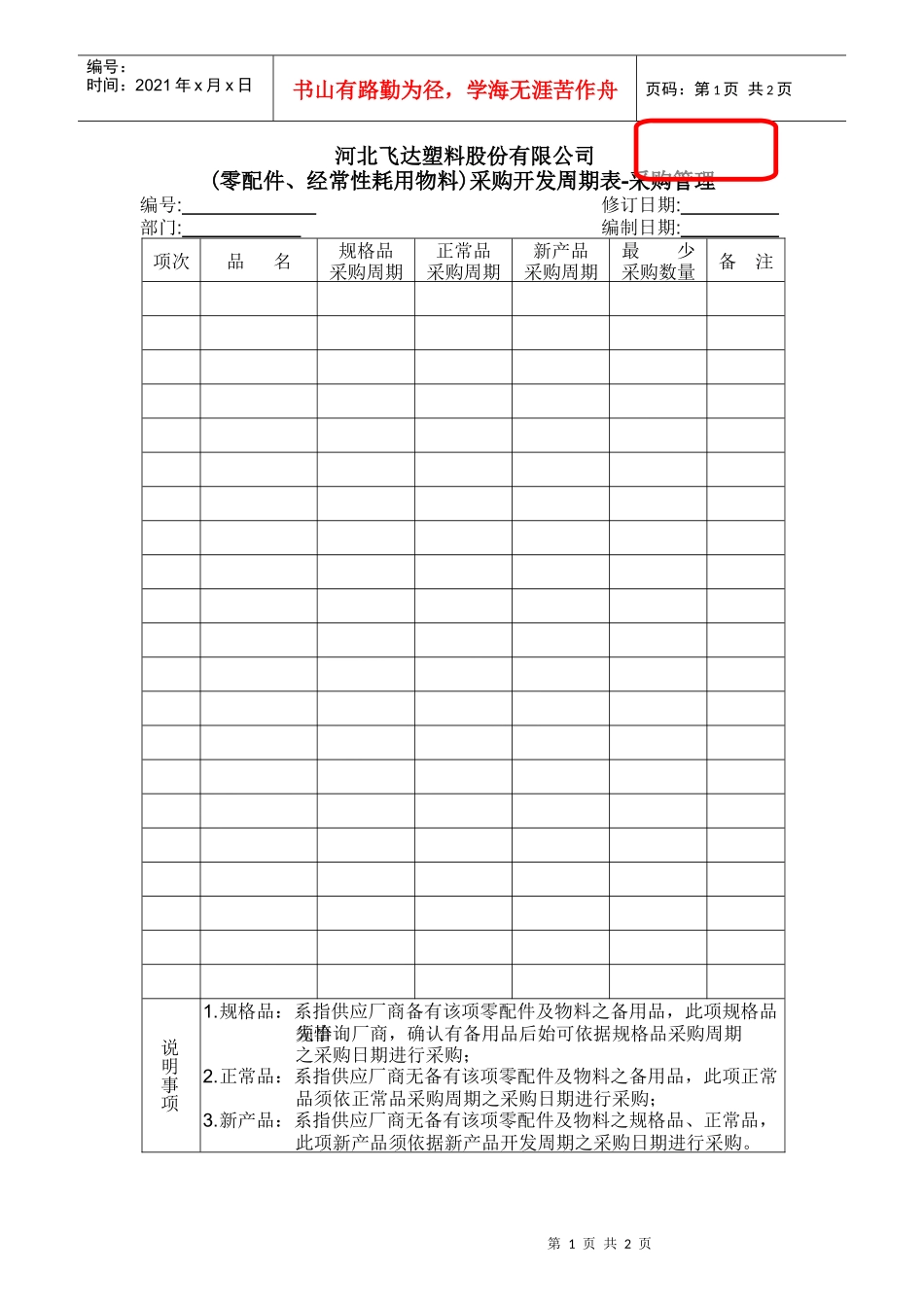 0602-05采购开发周期表_第1页