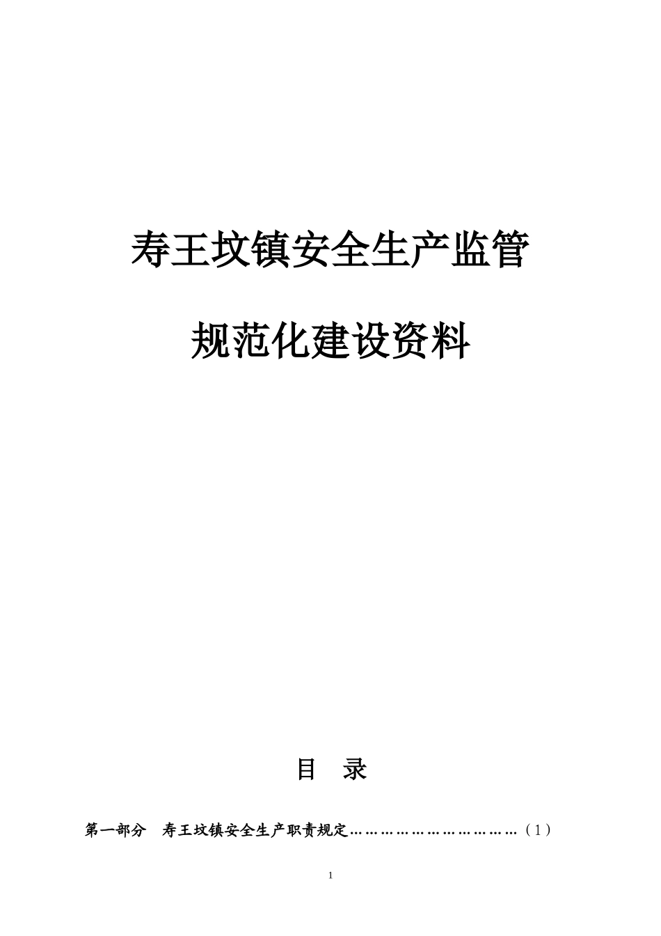 安全监管规范化建设资料(试行)_第1页