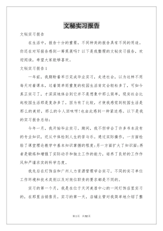 文秘实习报告