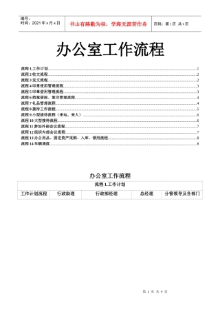 办公室工作流程图示