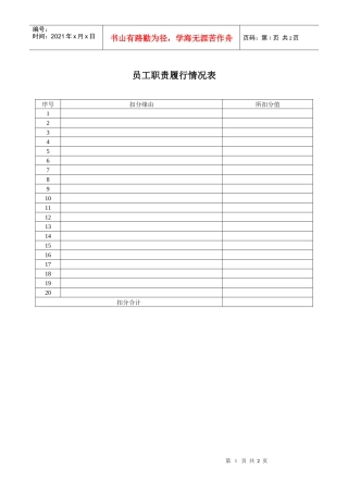 员工职责履行情况表