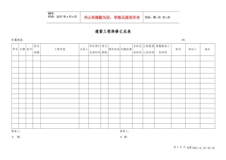 26遗留工程保修汇总表WI-NWGZ-AL.KF-06-26