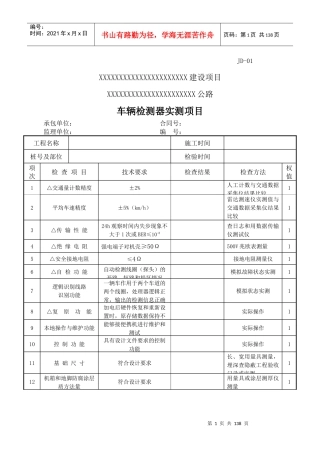 公路机电工程实测项目表