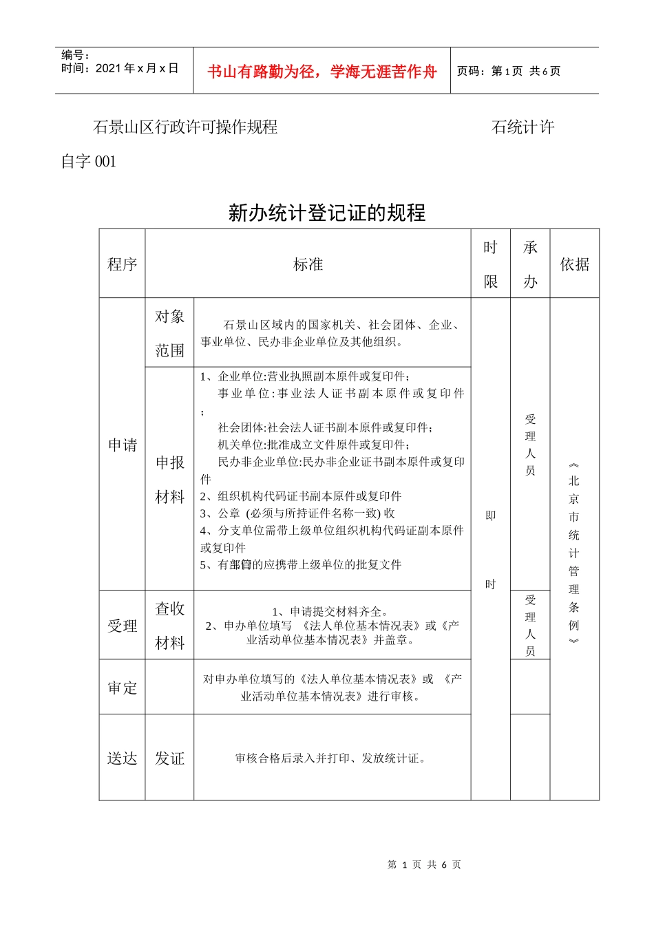 石景山区行政许可操作规程_第1页