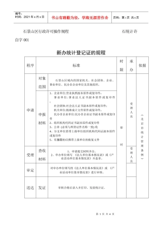 石景山区行政许可操作规程