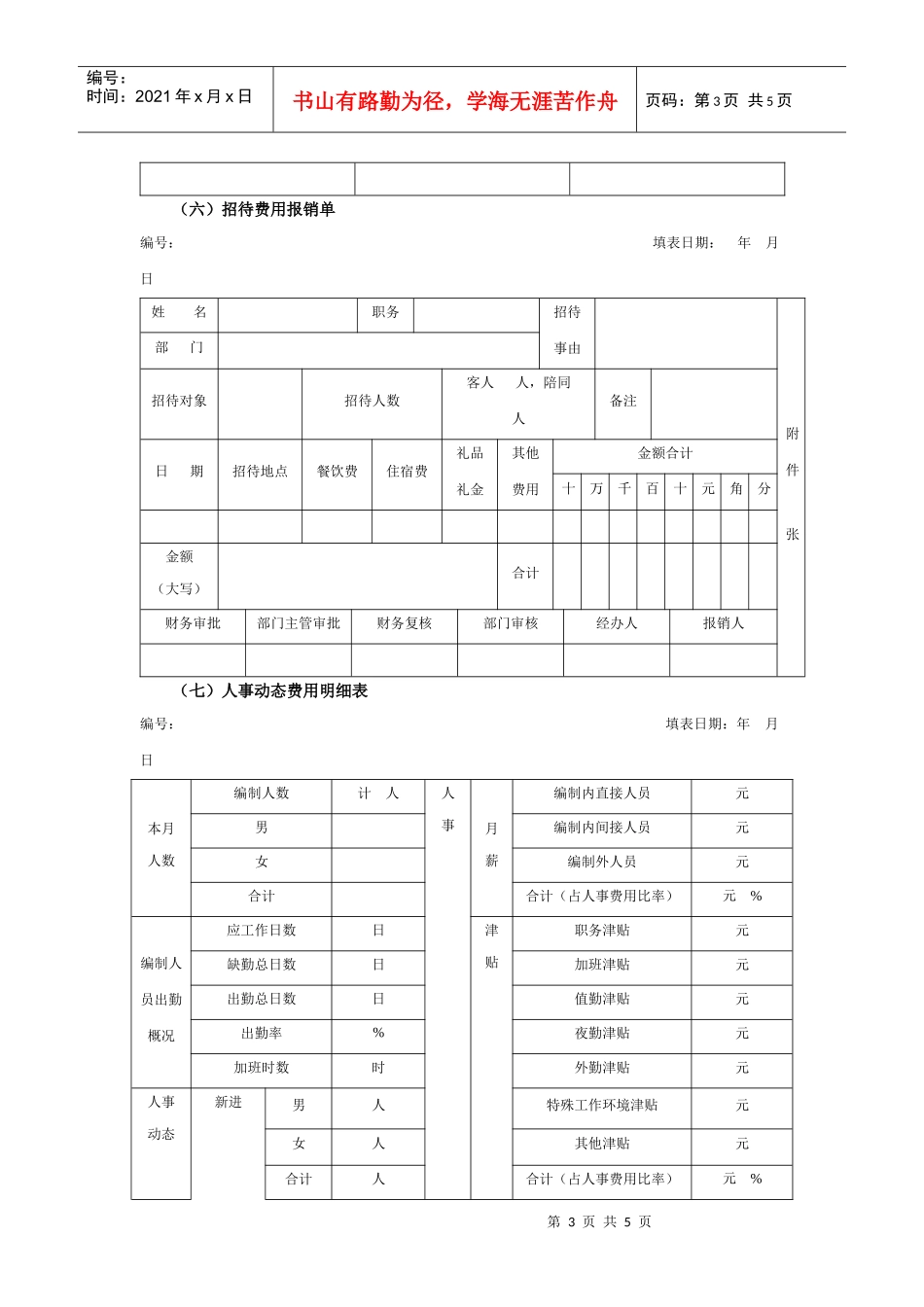 某集团行政经费控制执行工具与表件_第3页
