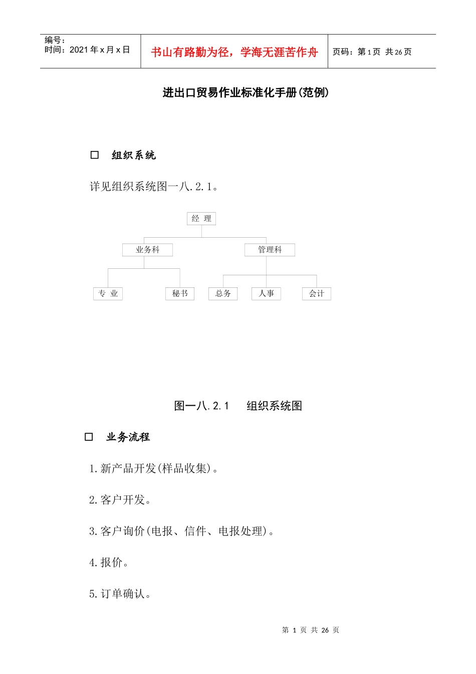进出口贸易作业标准化手册范例_第1页