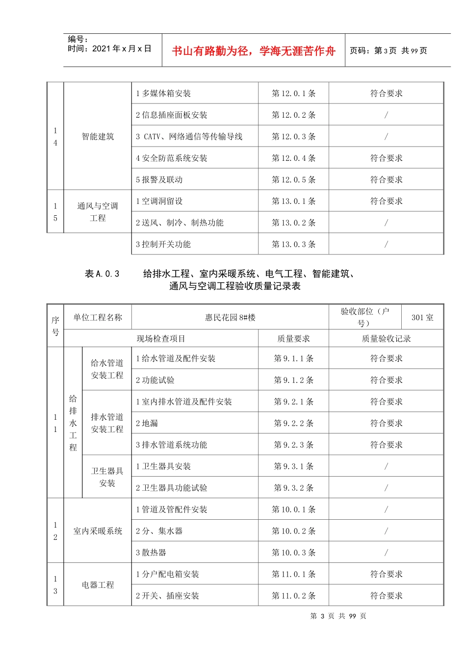 分户验收表A03_第3页