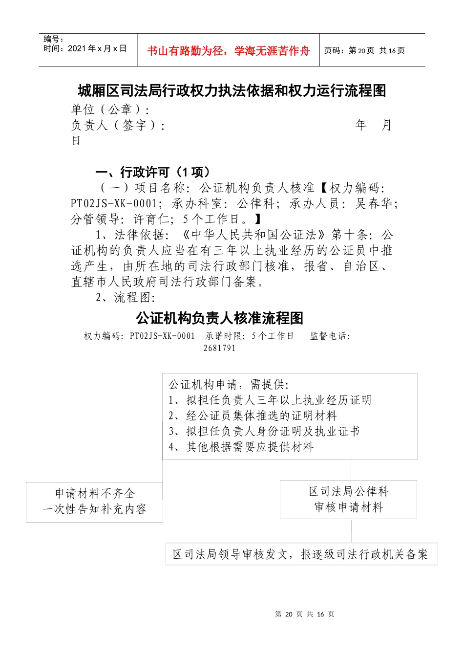 城厢区司法局行政权力执法依据和权力运行流程图_第1页