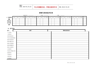 销售代表表现评价表