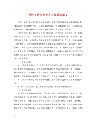 会计文员年度个人工作总结范文 