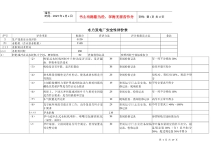 水力发电厂安全性评价表
