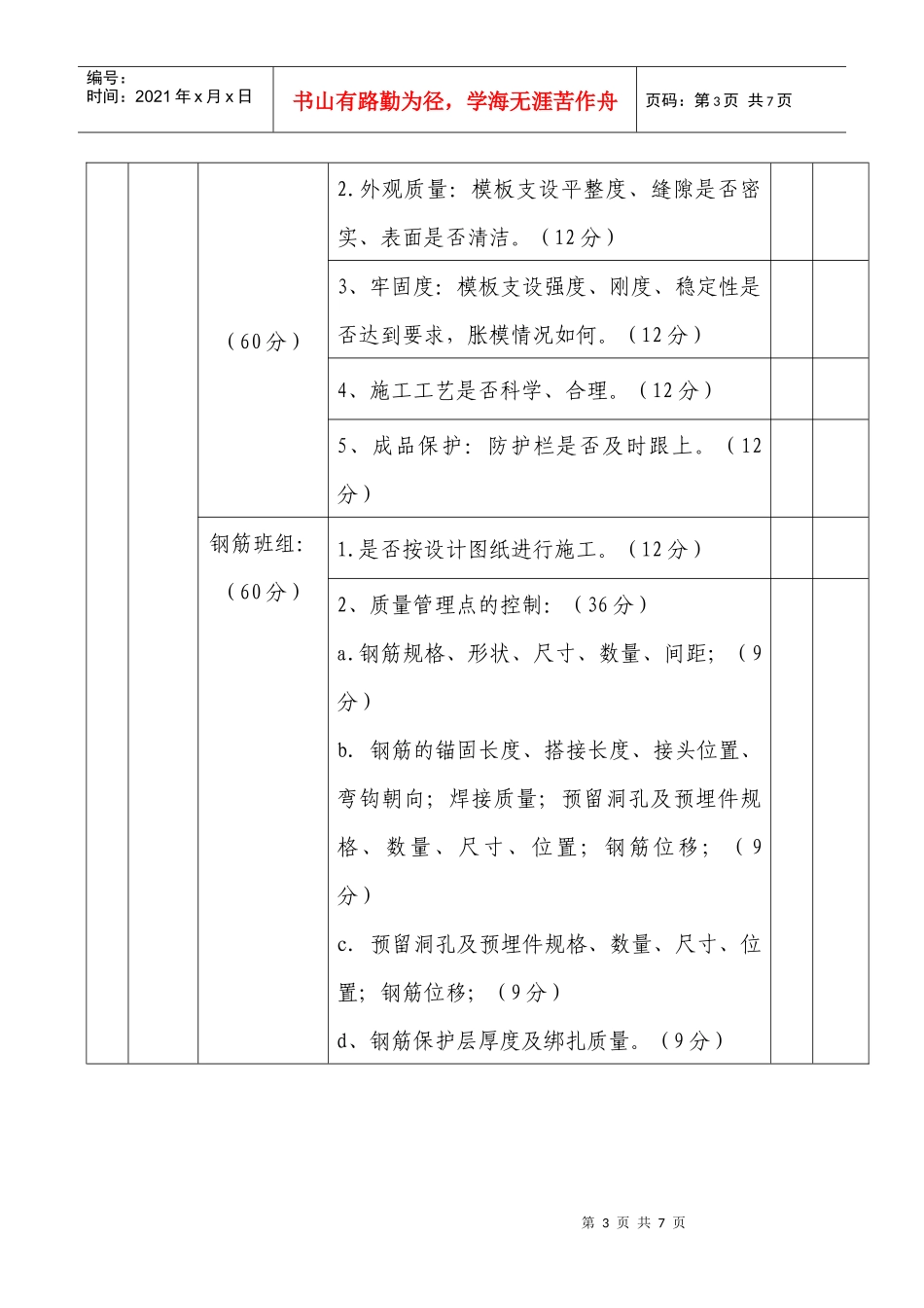 优秀施工班组考核制度_第3页