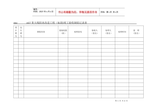 35kV贵大线防冰改造工程竣工验收缺陷记录表