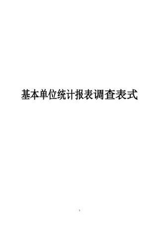 基本单位统计报表表式