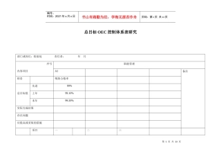 OEC管理表格研究汇总