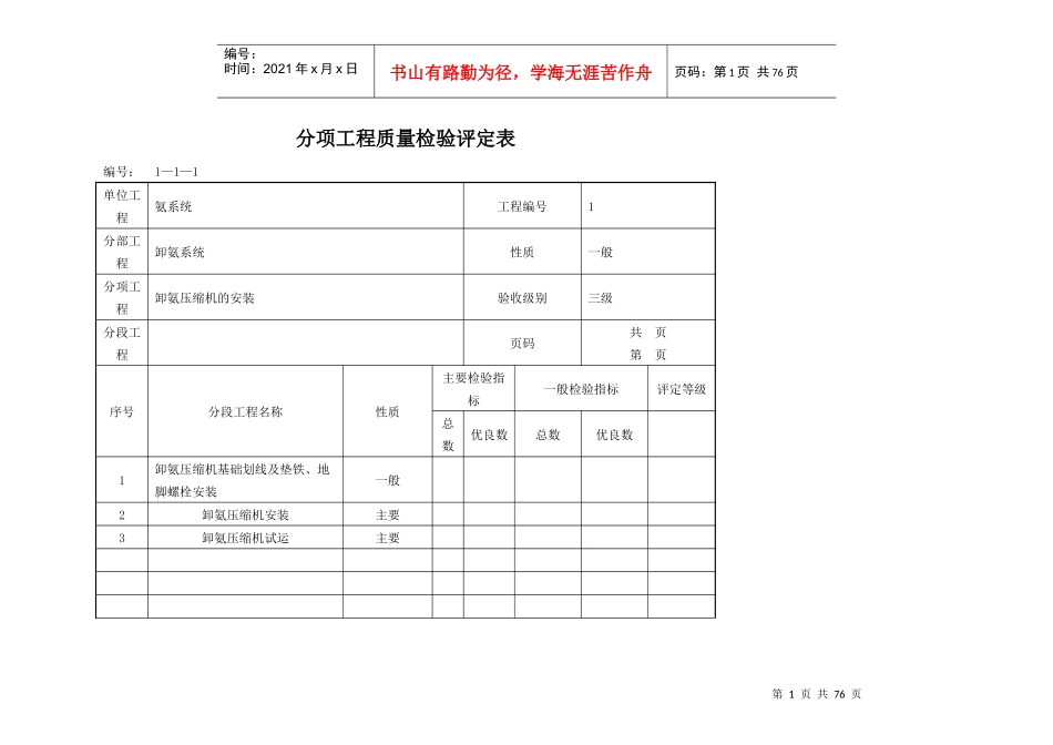 火电厂脱销验收表格_第1页