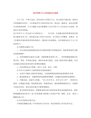 会计年终个人工作总结与计划表 