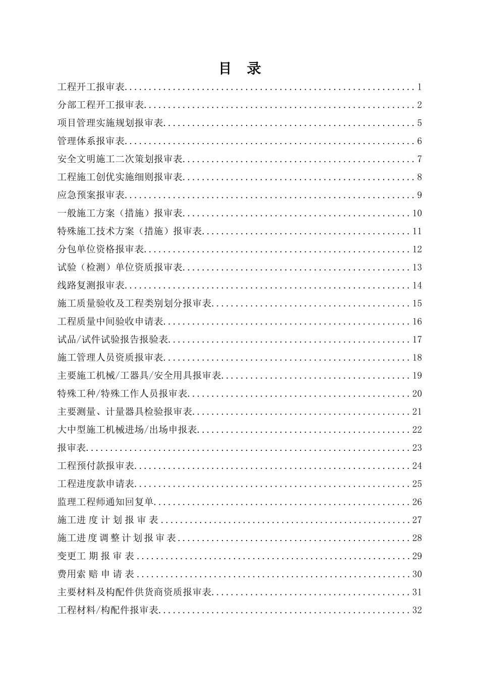 建筑施工资料专用表格(监理套表)_第1页