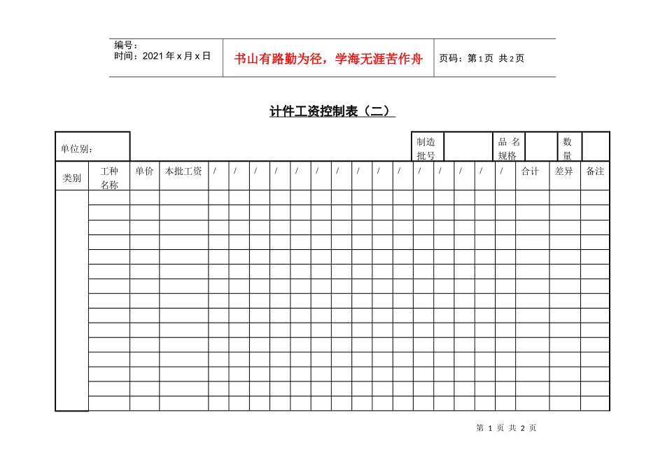 第四节 计件工资控制表（二）_第1页