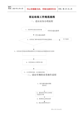 客运站场工作规范流程