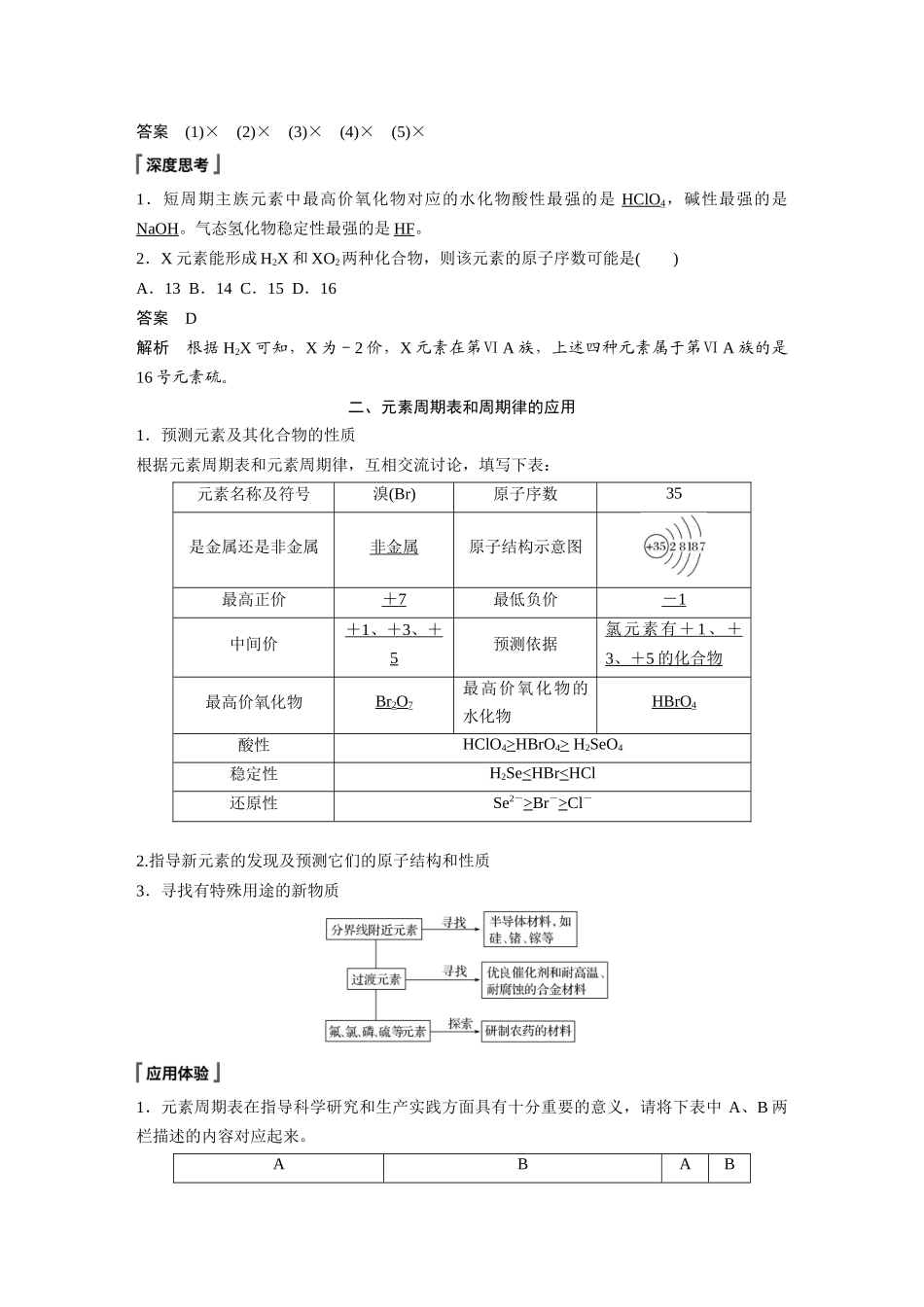 第四章第二节第2课时　元素周期表和元素周期律的应用_第2页
