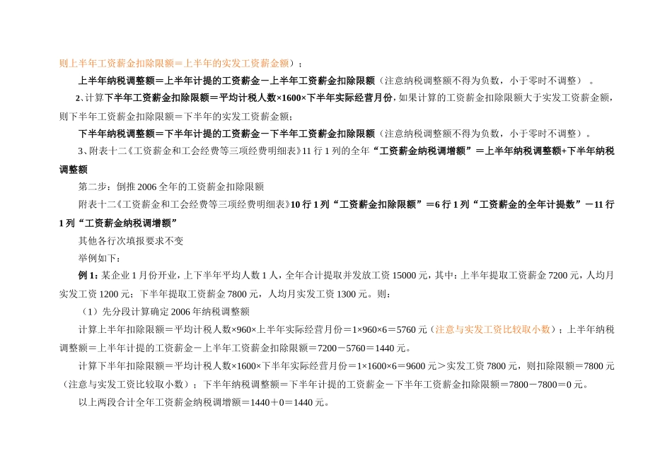 企业所得税年度纳税申报表计税工资调整_第2页