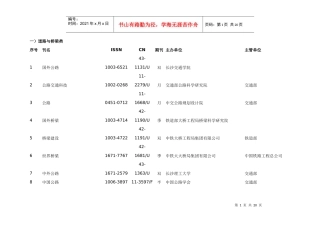 全国核心期刊分类统计表