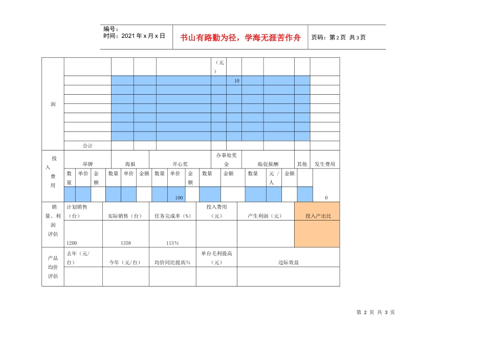 金立手机贵阳五一促销活动效果评估表_第2页