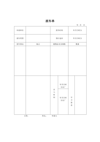 现代企业行政管理表格