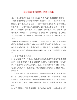 会计年度工作总结,优选1合集 