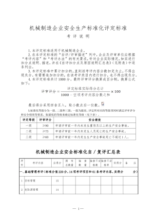 机械制造企业安全生产标准化评定标准(DOC73页)
