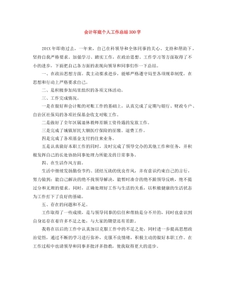 会计年底个人工作总结300字 