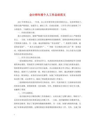 会计师年度个人工作总结范文 