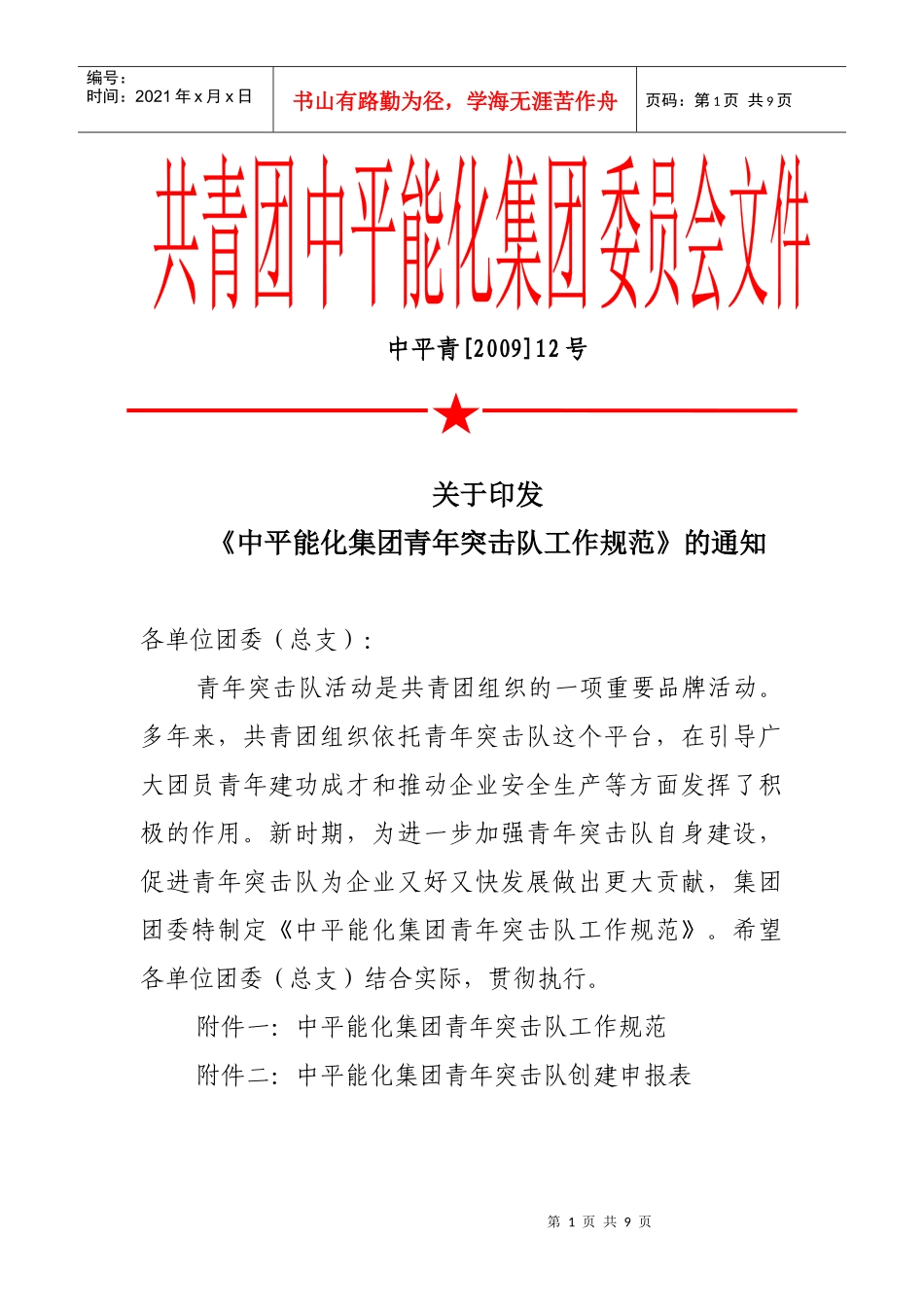 青年突击队工作规范_第1页
