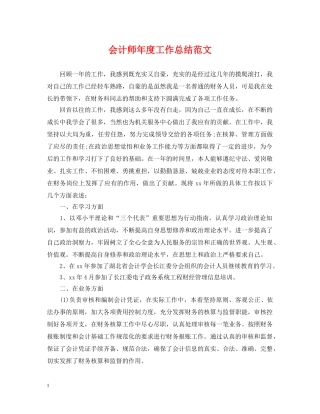 会计师年度工作总结范文 