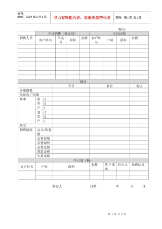 R055销售日报表