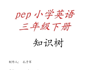 人教版pep三年级下册英语知识树