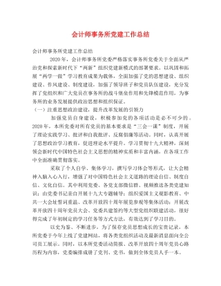 会计师事务所党建工作总结 