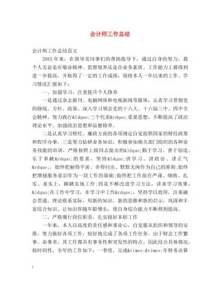 会计师工作总结 