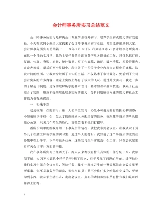 会计师事务所实习总结范文 