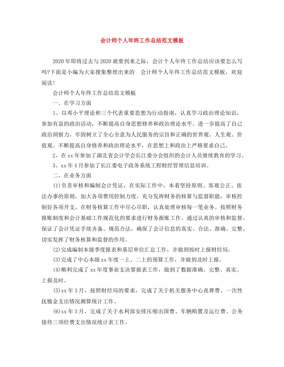 会计师个人年终工作总结范文模板 _第1页
