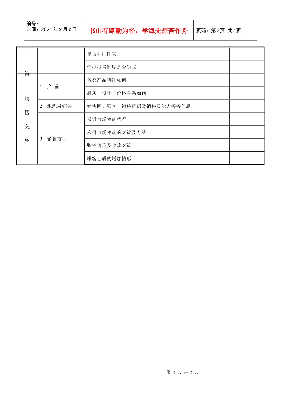 【测量评估】综合管理调查表1_第2页
