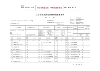 工业企业主要污染物排放量季报表